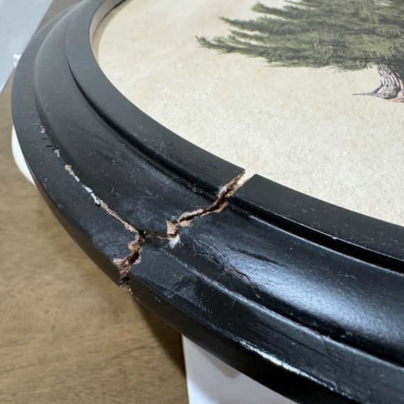 Damaged Evergreen Oval Framed Wall Art Studio McGee Christmas tree - Picture 6 of 10